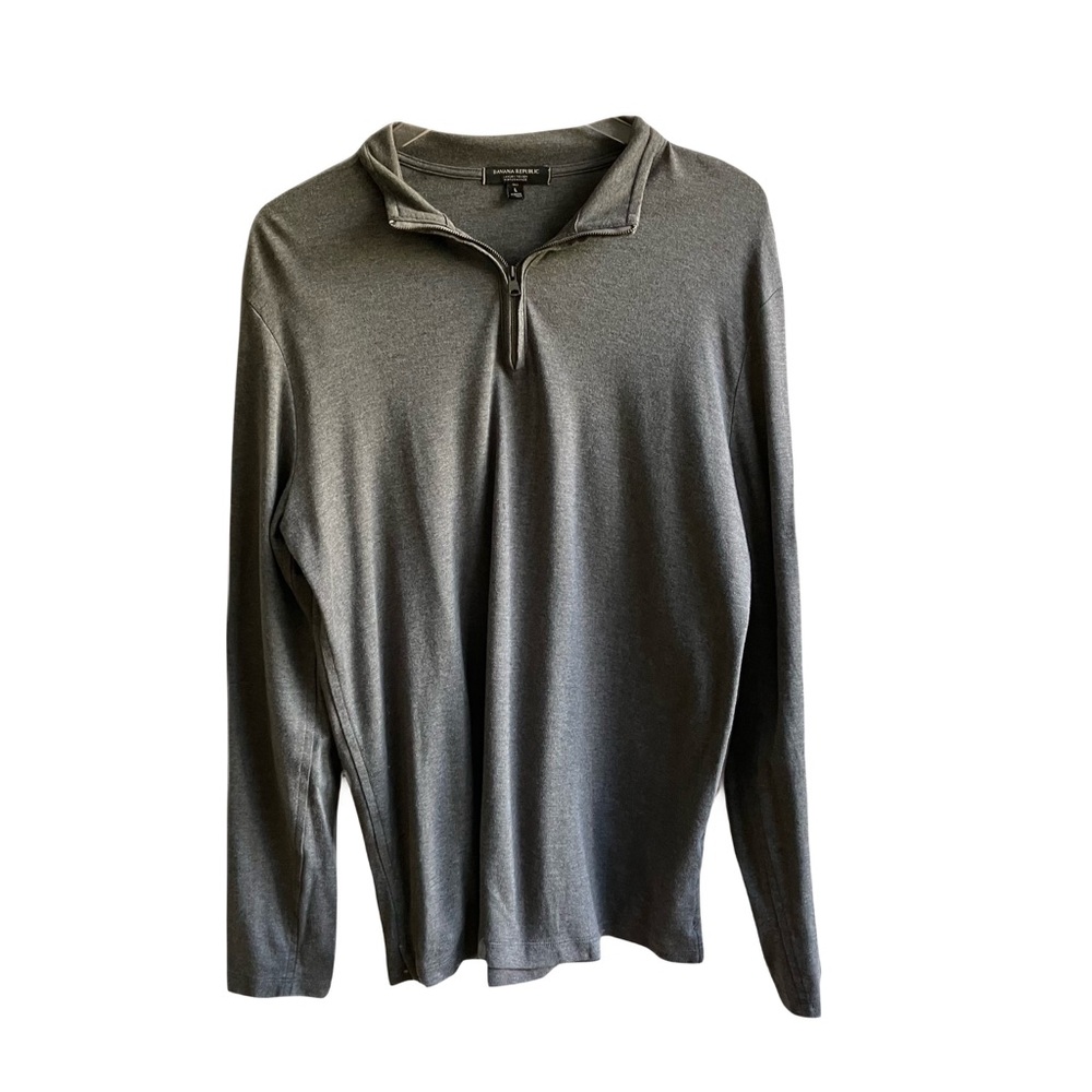 Banana Republic Luxury Touch Performance 1/2 Zip T-Shirt Size L Tall 100% Cotton